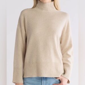 Frame cashmere high-low turtleneck sweater